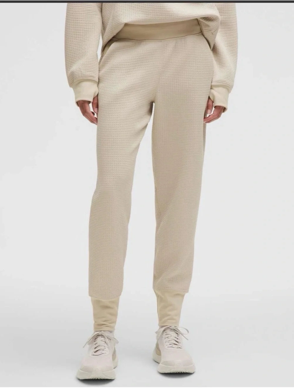 Lululemon athletica waffle/knit High-Rise Jogger Pants in Beige New without Tags